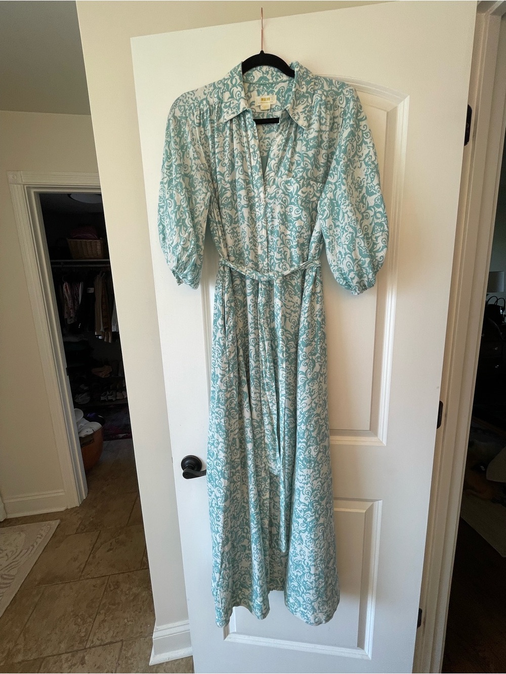 Maeve Maxi Shirt Dress with Waist Tie XS